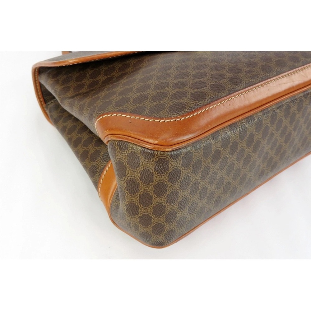 Celine Brown and Tan Patterned Satchel - Picture 6 of 16